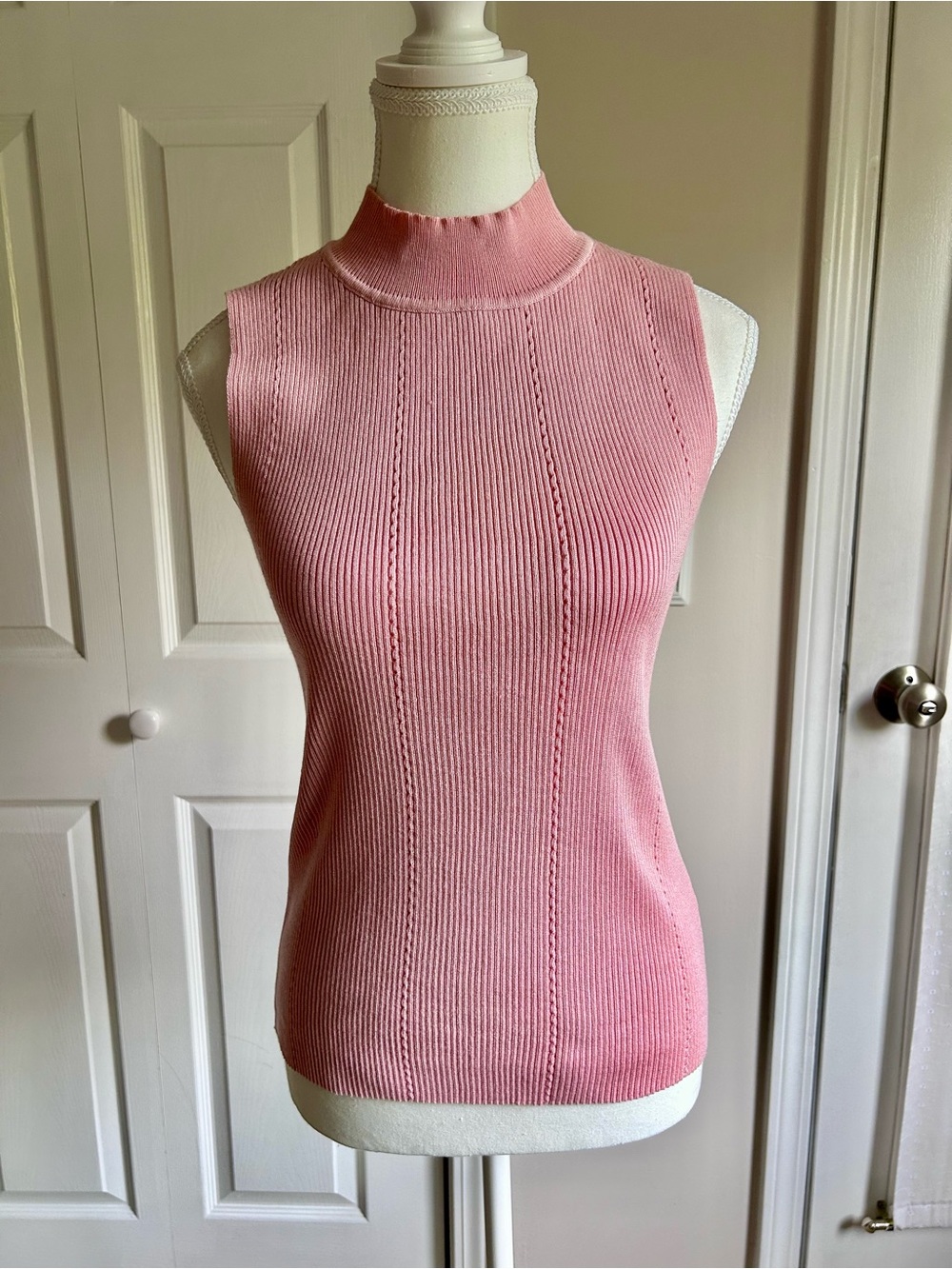 Dry Goods Pink Sleeveless Mock Turtleneck Knit Top